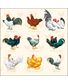 SERVIETTE POULES COQS