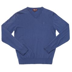 PULL COL V CACHEMIRE BLEU VINTAGE