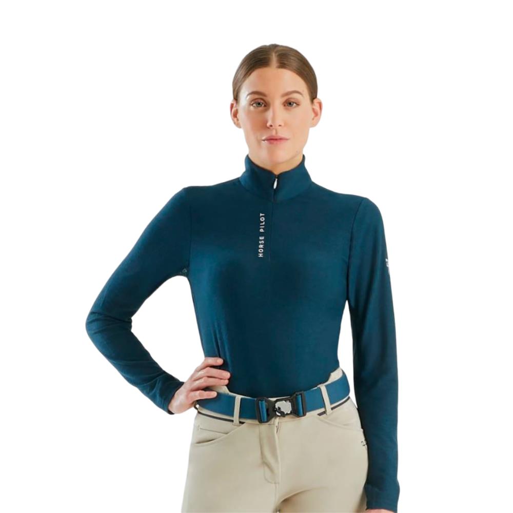 TEE-SHIRT SUNTECH FEMME BLEU - HORSE PILOT | Terres & Eaux